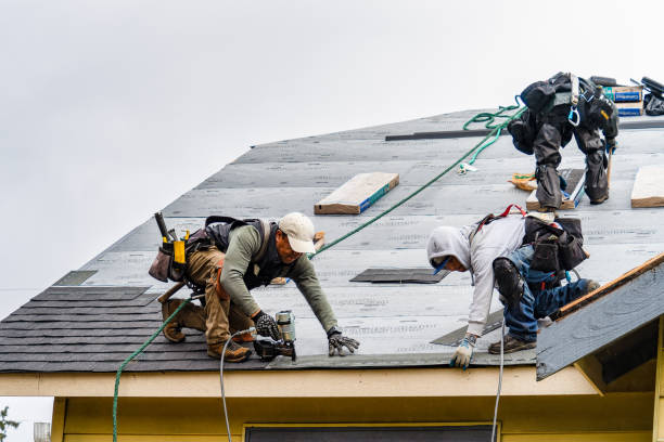 Professional Gutter Installation technician working in Woodbourne, PA